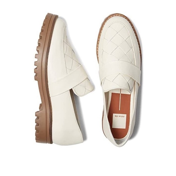 DV by Dolce Vita Shoes - Dolce Vita Aubree Woven Loafers in Cream 6.5